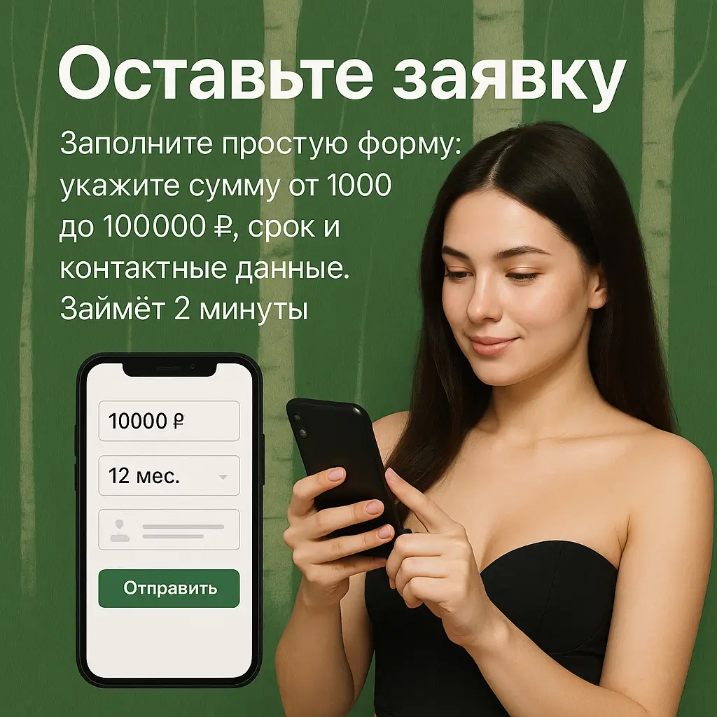 Заполнение заявки на займ онлайн
